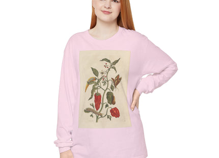 Botanical Pl.15 by Maria Sibylla Merian Garment-dyed Long Sleeve T-Shirt