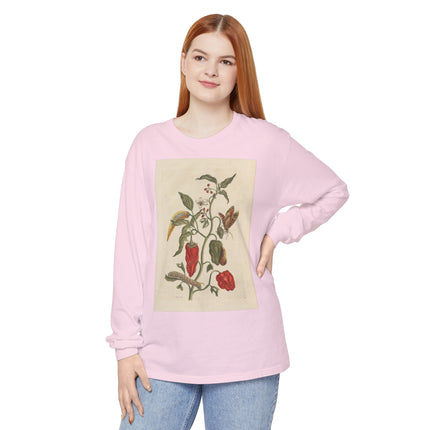 Botanical Pl.15 by Maria Sibylla Merian Garment-dyed Long Sleeve T-Shirt