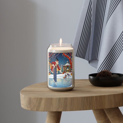 ⛸️🎄 The Christmas Skating Pavilion Scented Soy Candle – Art Deco Holiday Fantasy
