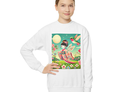 Geisha Fairy and the Hummingbird Blossom Youth Crewneck Sweatshirt