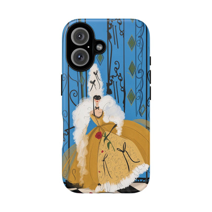 🎭🌹 The Lady At The Masquerade Gates Phone Case – Art Deco Fashion Illustration