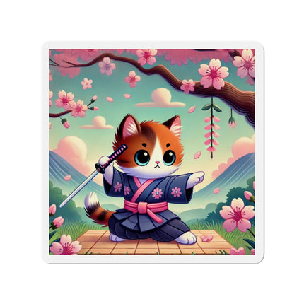 Samurai Kitten Die-Cut Magnets (5 Sizes)