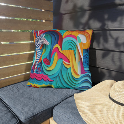 Surfing Zebra Outdoor Pillows