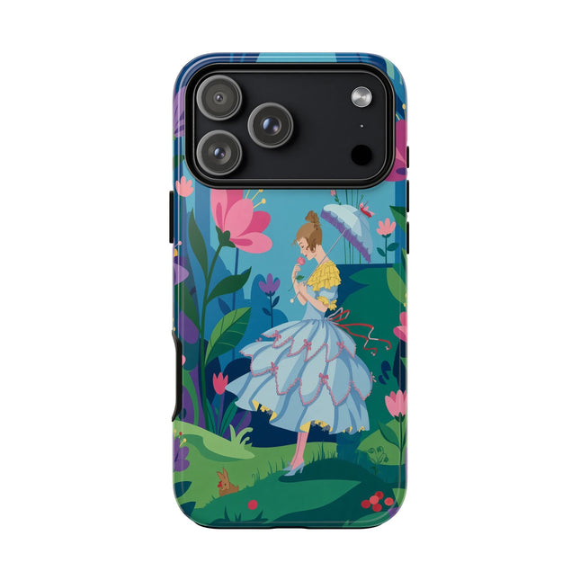 🌸☂️ A Stroll Through The Enchanted Forest Phone Case – Art Deco Floral Fantasy
