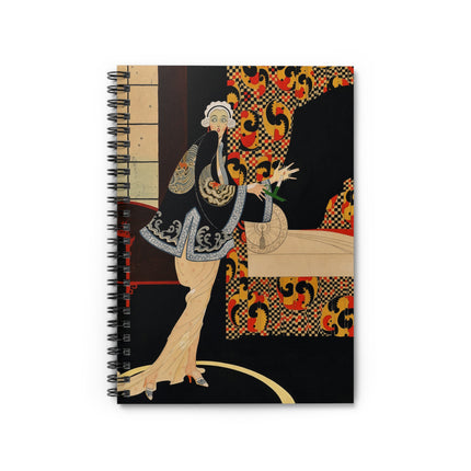 🖤✨ The Lady Of The Art Deco Salon Spiral Notebook – Art Deco Fashion Illustration