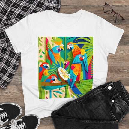 Colorful Macaws Women's Midweight Cotton Tee