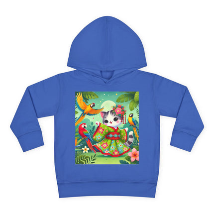 Parrot Dance of the Geisha Kitten Toddler Pullover Fleece Hoodie