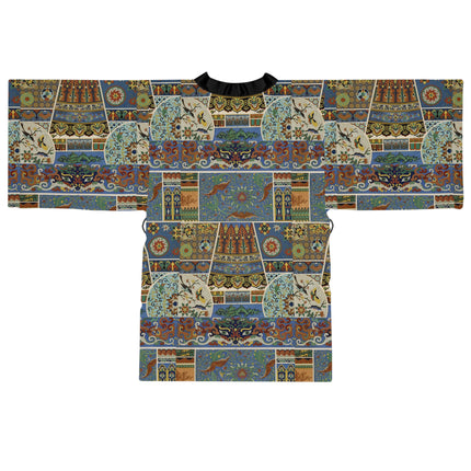 Chinois et Japonais by Auguste Racinet Long Sleeve Kimono Robe (AOP)