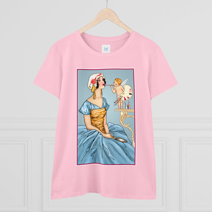 The Enchanting Painter: A Fairy's Artistic Touch Ceramic Women's Midweight Cotton Tee
