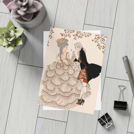 🎭🌸 Gallant Pretense Postcards With Envelopes – Romantic Art Deco Elegance