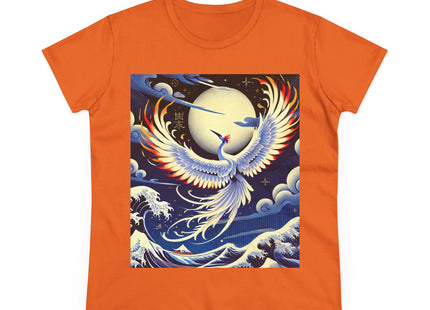Majestic White Crane Women's Midweight Cotton Tee