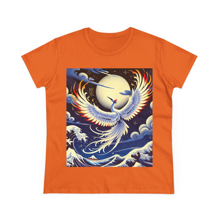 Majestic White Crane Cotton Tee
