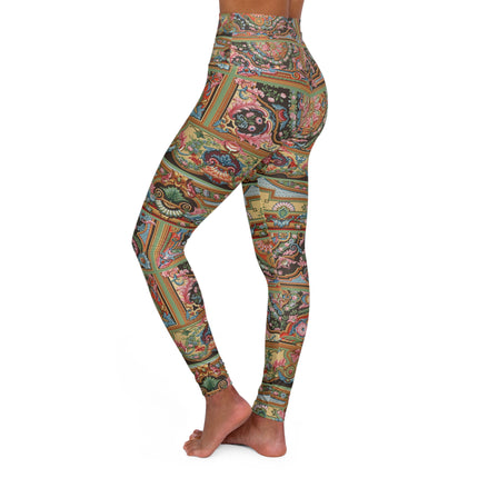 L'Ornement Polychrome by Albert Racine High Waisted Yoga Leggings (AOP)