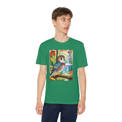 Baby Hawk Plays in Forest Youth Competitor Tee