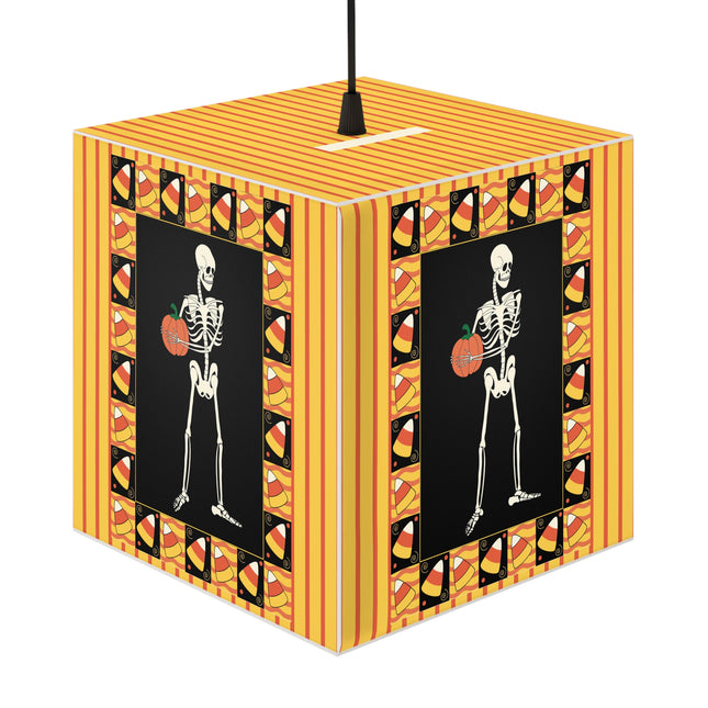 Candy Corn Skeleton Light Cube Lamp