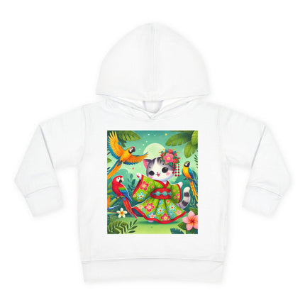 Parrot Dance of the Geisha Kitten Toddler Pullover Fleece Hoodie