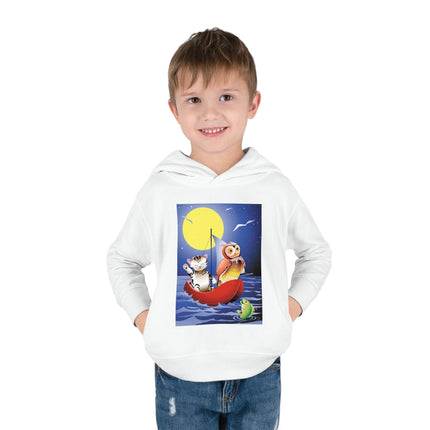Embarking on a Moonlit Journey Toddler Pullover Fleece Hoodie