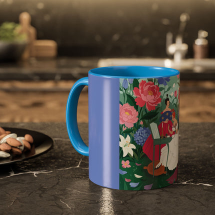 The Ladies Of The Blossoming Vanity Colorful Mugs – Art Deco Floral Elegance