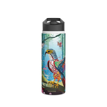 A Colorful Raptor Stainless Steel Water Bottle