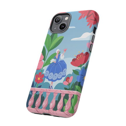 🌺🪭 The Lady Of The Grand Flower Terrace Phone Case – Art Deco Garden Elegance