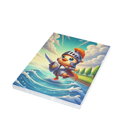 🦆⚔️ The Little Duck Knight’s River Quest Greeting Card – Whimsical Animal Adventure