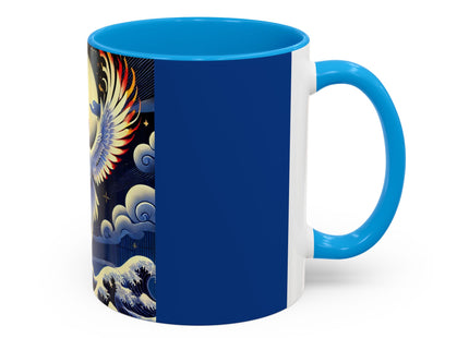 Majestic White Crane Colorful Mugs (11oz, 15oz)