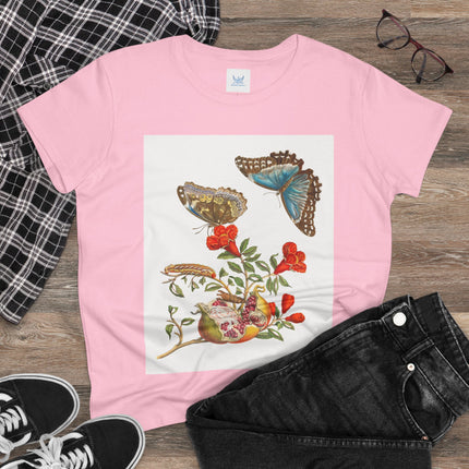 Blue Butterflies and Pomegranate Cotton Tee