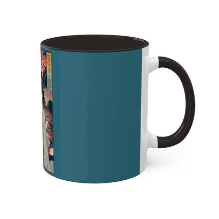 Modern Gallants with Morning Glories by Tsukioka Yoshitoshi Colorful Mugs, 11oz