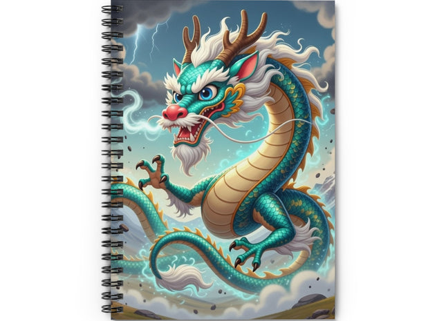 Tibetan Dragon in Battle Spiral Notebook - Ruled Line