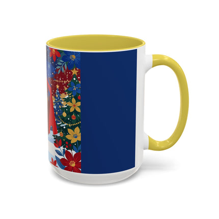 🎭❄️ The Christmas Masquerade Lady Colorful Mug – Art Deco Holiday Fantasy