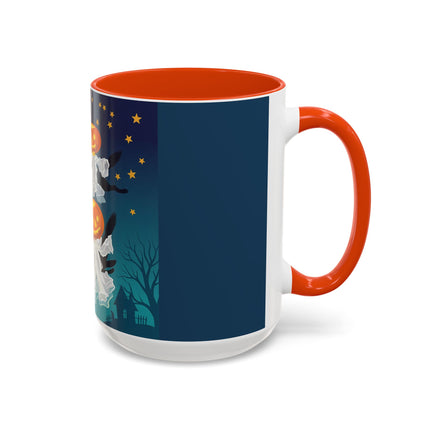 🐈‍⬛🎃 The Flying Black Cats Of Halloween Colorful Mug – Whimsical Storybook Charm