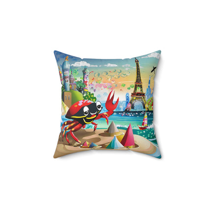 Crab Architect Spun Polyester Square Pillow