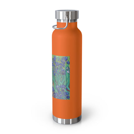 Irises by Vincent Van Gogh Copper Vacuum Insulated Bottle, 22oz