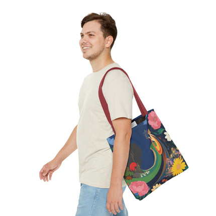 🌙🐦 The Lady Of The Moonlit Birdcage Tote Bag – Art Deco Floral Fantasy