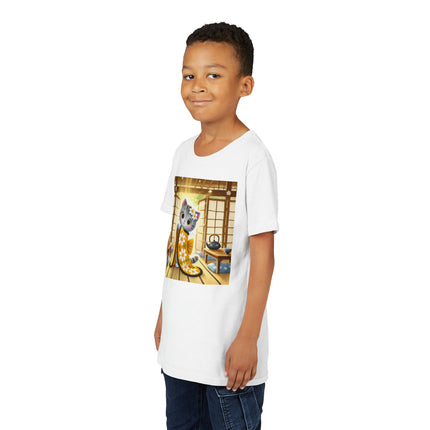 Playful Kitten in the Tea Room Youth Short Sleeve Tee
