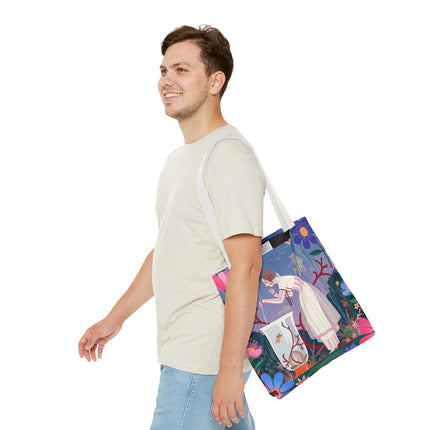 🐠🌸 The Lady Of The Enchanted Aquarium Tote Bag – Art Deco Garden Fantasy