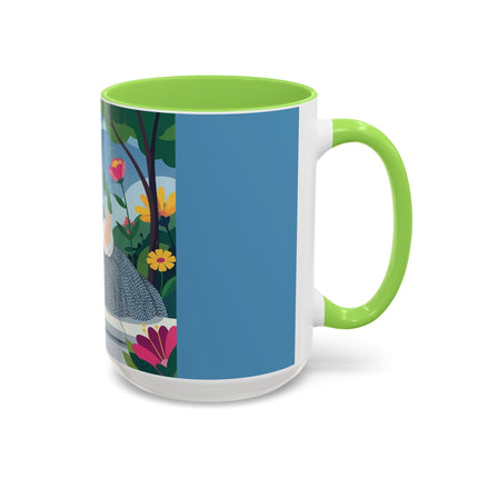 The Lady Of The Secret Garden Colorful Mugs – Art Deco Botanical Elegance
