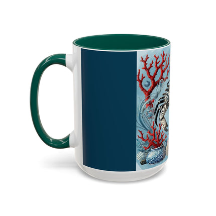 Spotted Crab & Pagoda Colorful Mug – Mystical Ocean & Asian Harmony