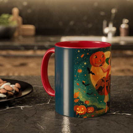 🦇🎃 The Witch Of Batwing Pumpkin Hollow Colorful Mug – Moonlit Halloween Charm