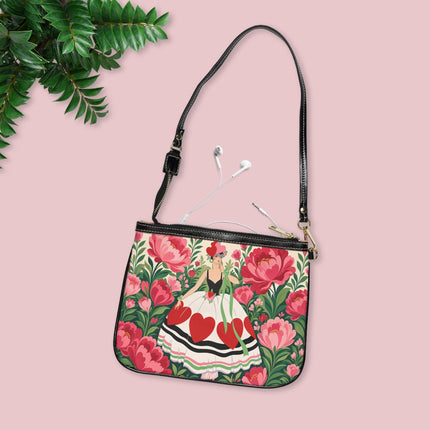 ❤️🌸 The Heart Garden Small Shoulder Bag – Art Deco Floral Romance