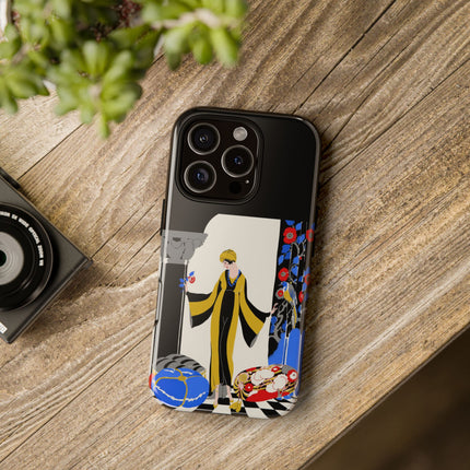 Art Deco Flapper in Yellow Robe Phone Case – Elegant Glamour & Exotic Charm