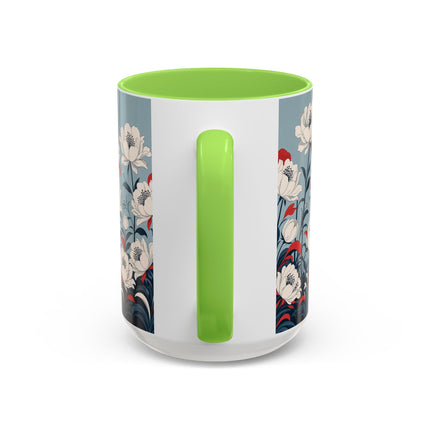 ❤️🌺 The Scarlet Parasol Spectacle Colorful Mug – Art Deco Fashion Elegance