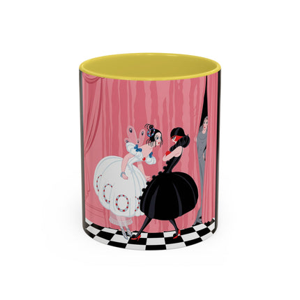 The Ladies Behind The Velvet Curtain Colorful Mugs – Art Deco Theatrical Elegance