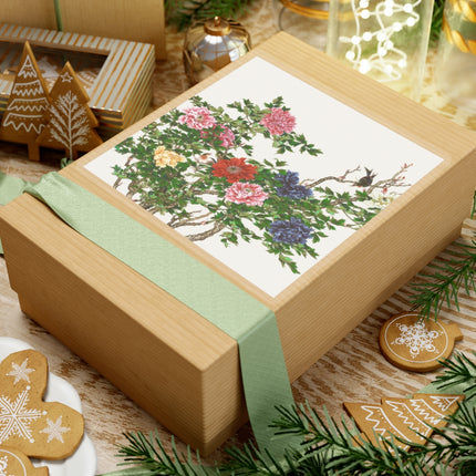 Peonies and Birds by Okamoto Shuki Kiss-Cut Stickers (4 Sizes)