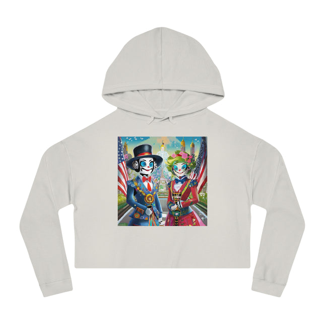 Cyber Punk Robot Cropped Hooded Sweatshirt