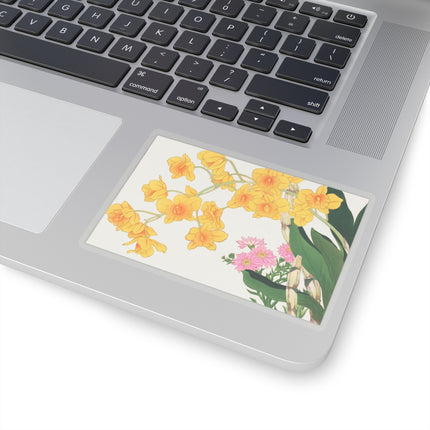 Golden Bow Orchid by Tanigami Kônan Kiss-Cut Stickers (4 Sizes)