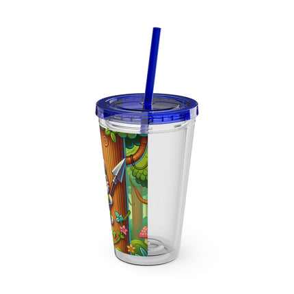 Stealthy Stripes Sunsplash Tumbler with Straw, 16oz