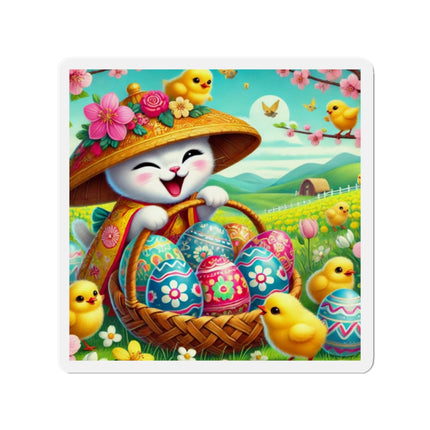 Geisha Kitten’s Easter Delight Die-Cut Magnets (5 Sizes)