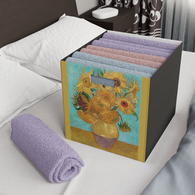 Vase with Twelve Sunflowers by Vincent Van Gogh Felt Storage Box