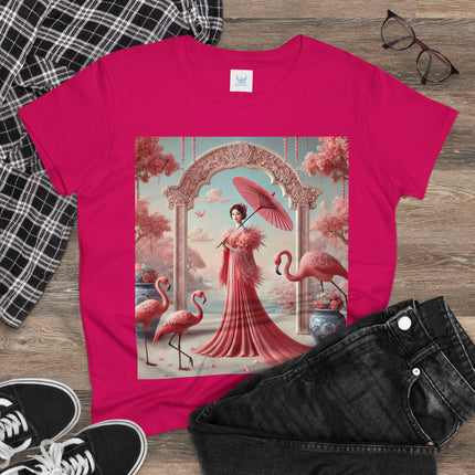 Petals, Porcelain, and Flamingos Cotton Tee